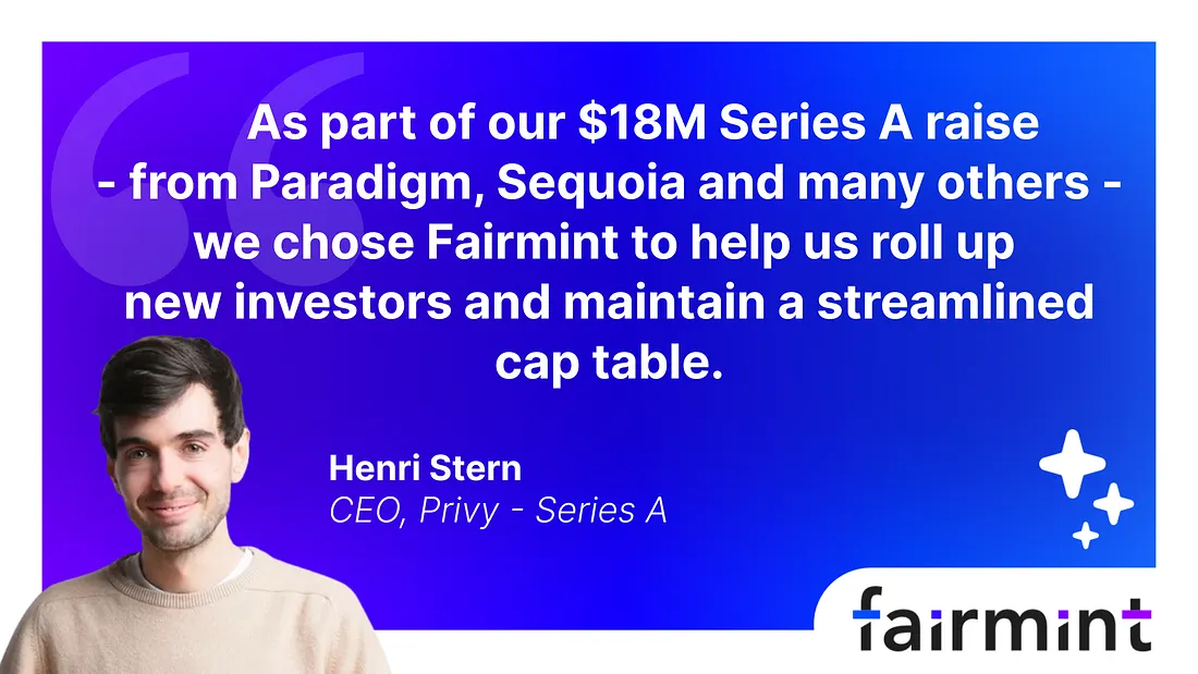 Henri Stern quote on using Fairmint roll-up investments