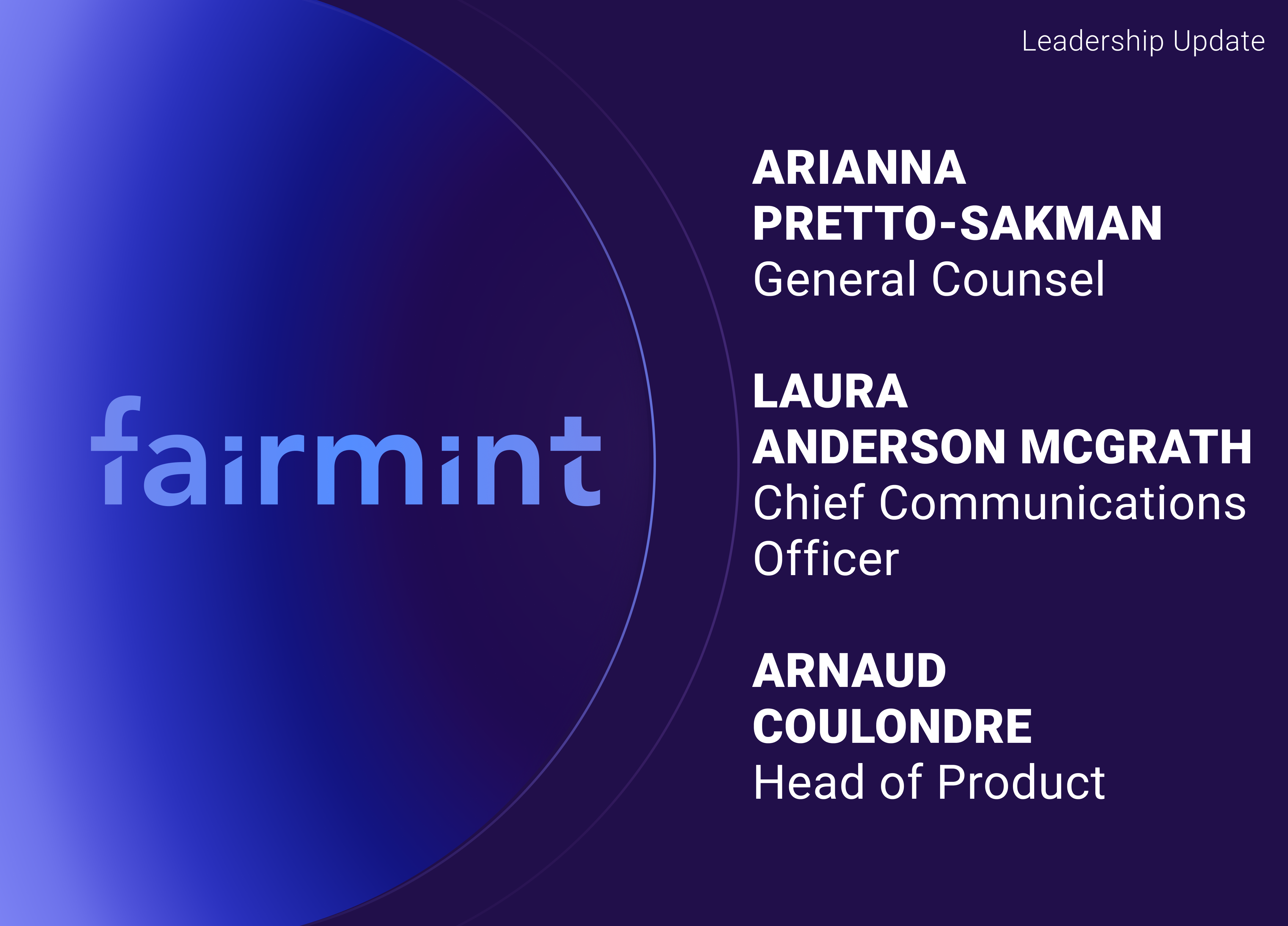 Fairmint Appoints New Executive Leadership to Scale Institutional Onchain Equity